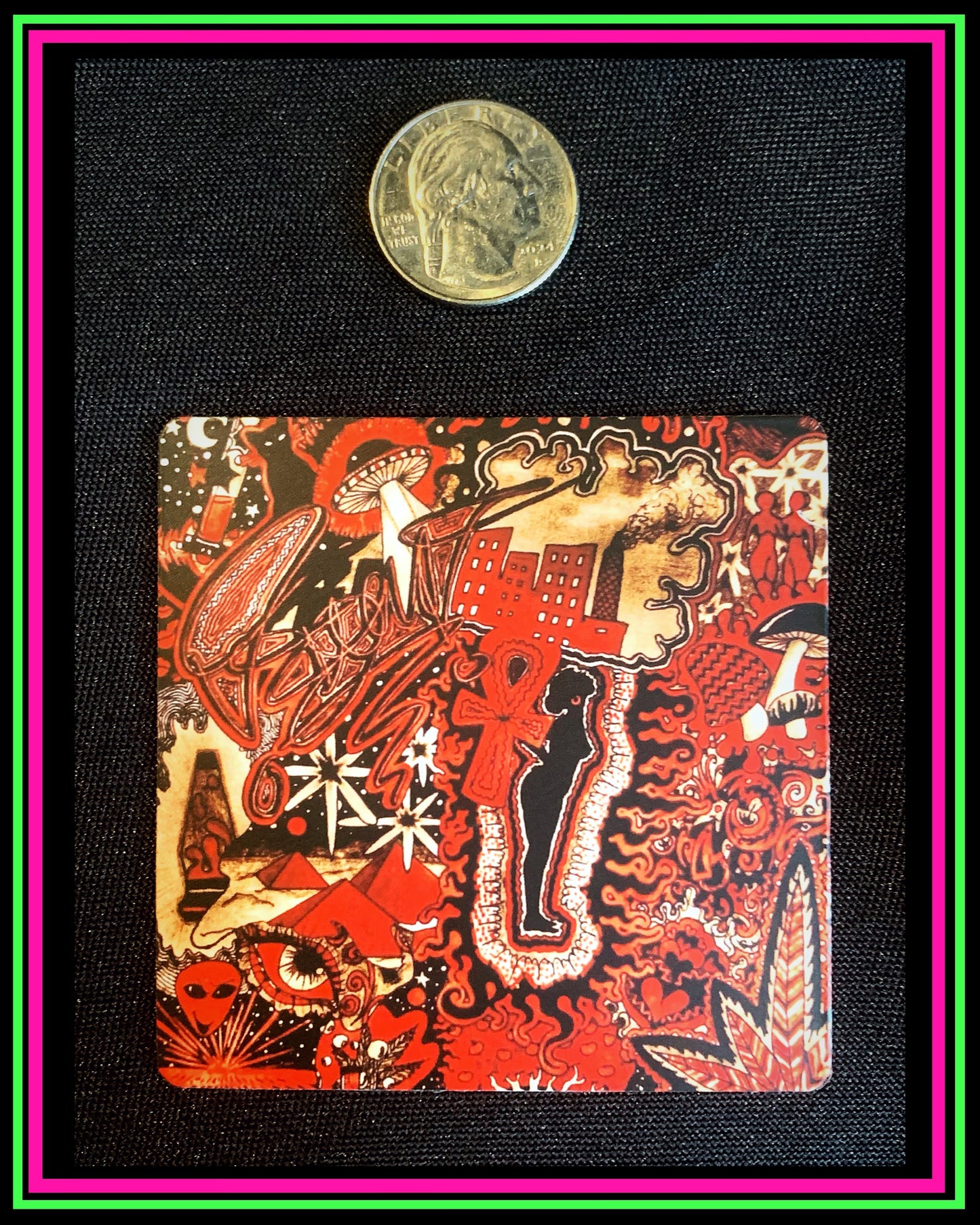 "Red Existence" Small Magnet