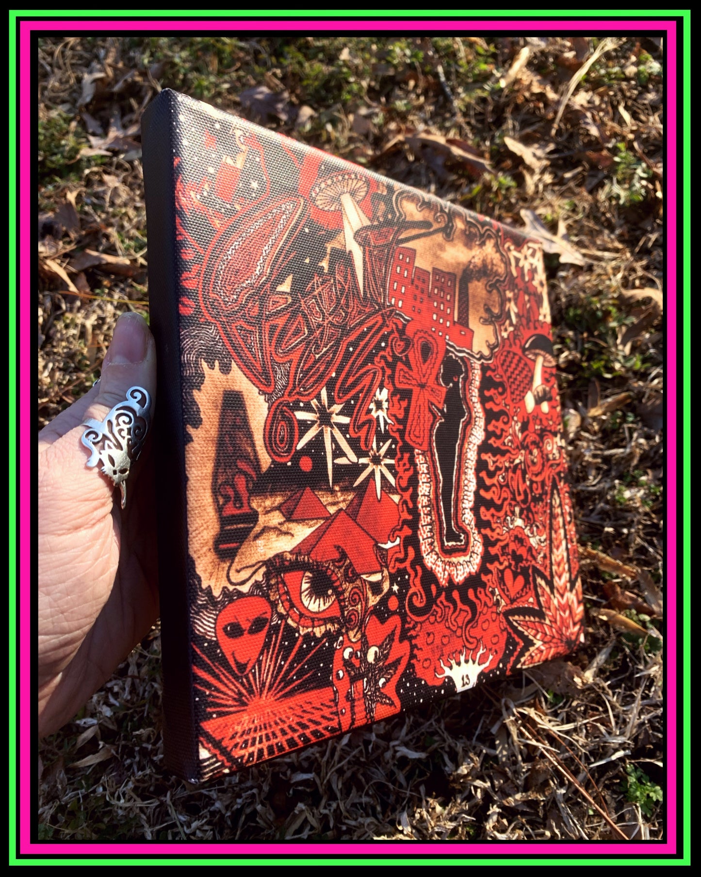 "Red Existence" Small Canvas Print