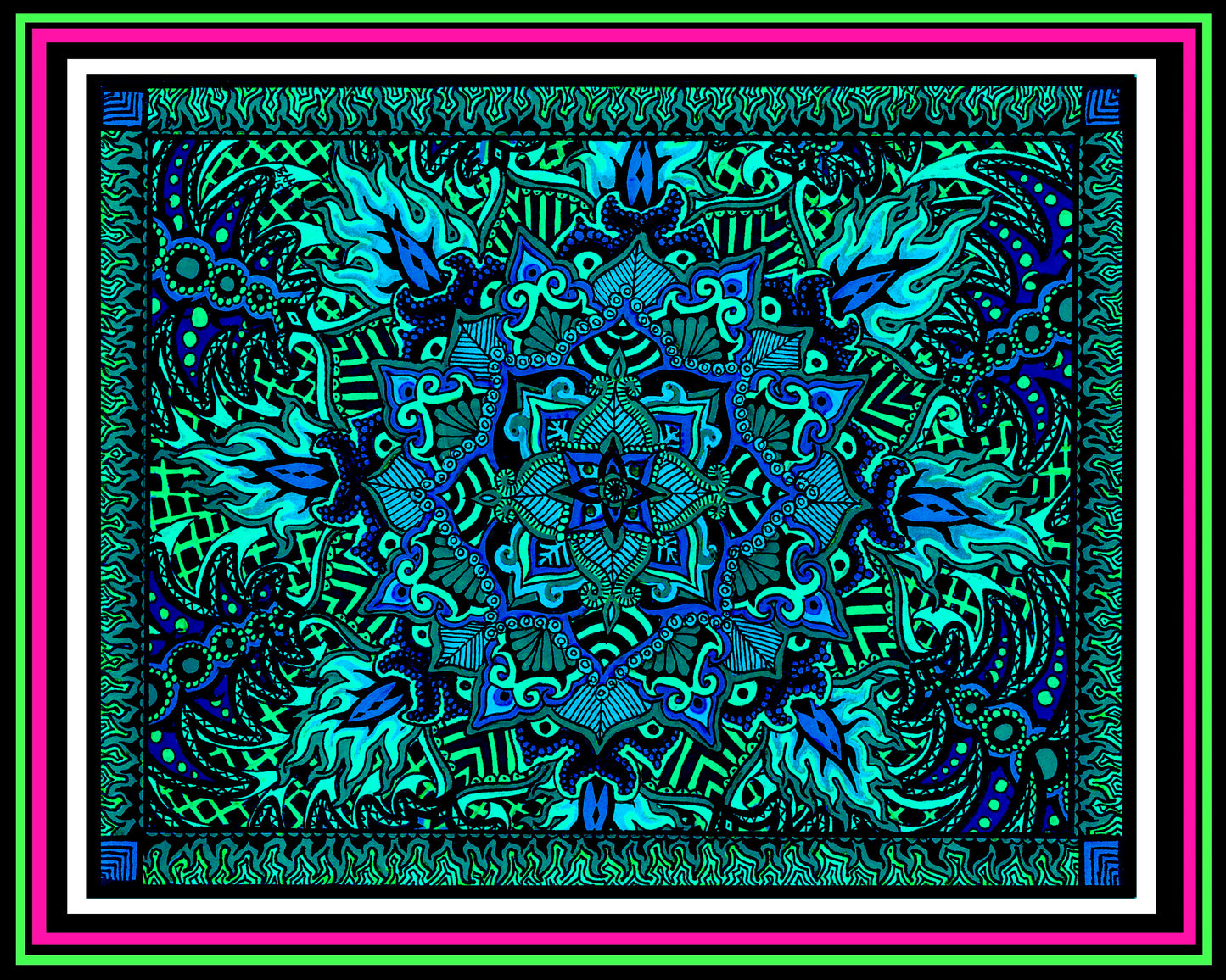 "Psy-Formation" Green Hue Print