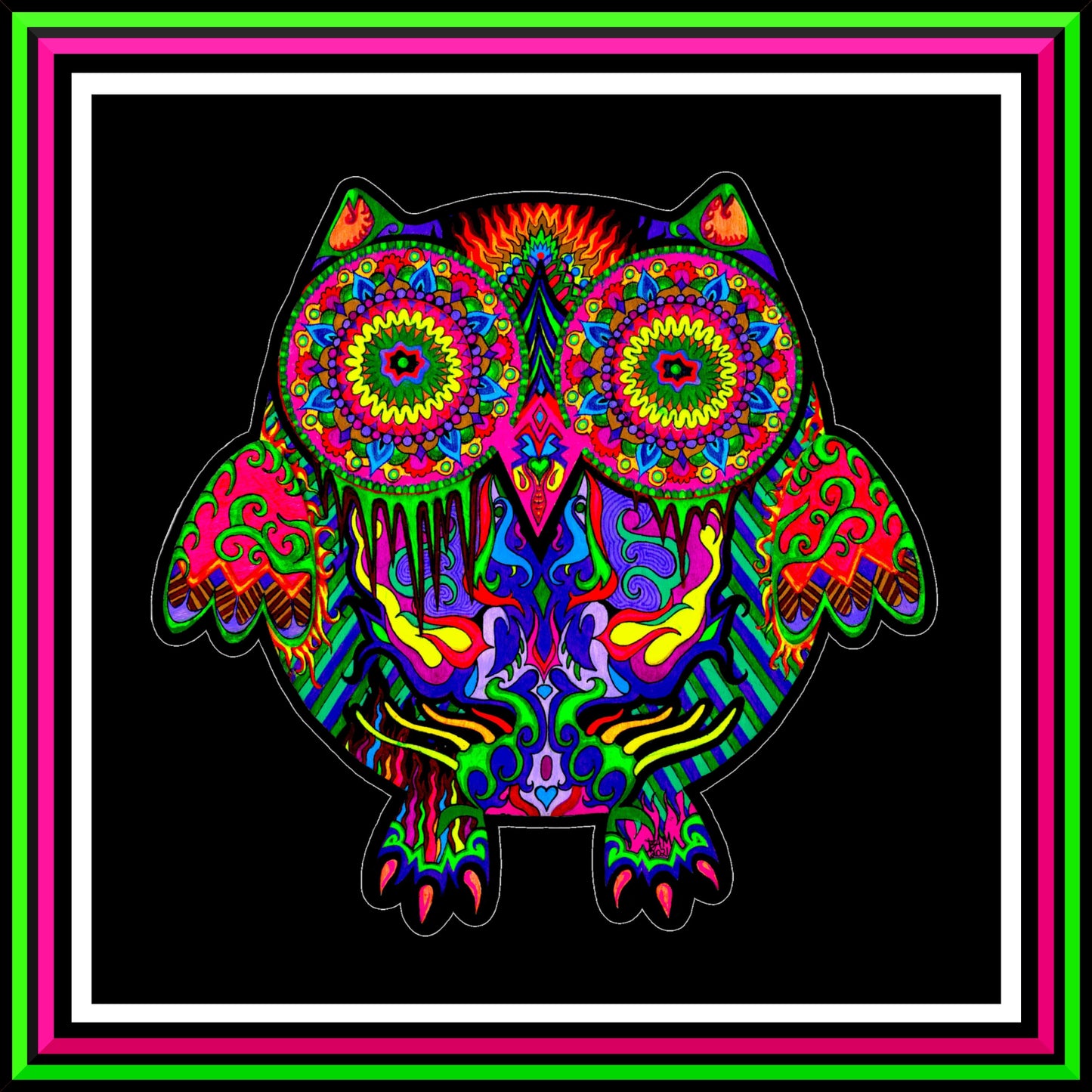 "Melted Owl" (Black) Print