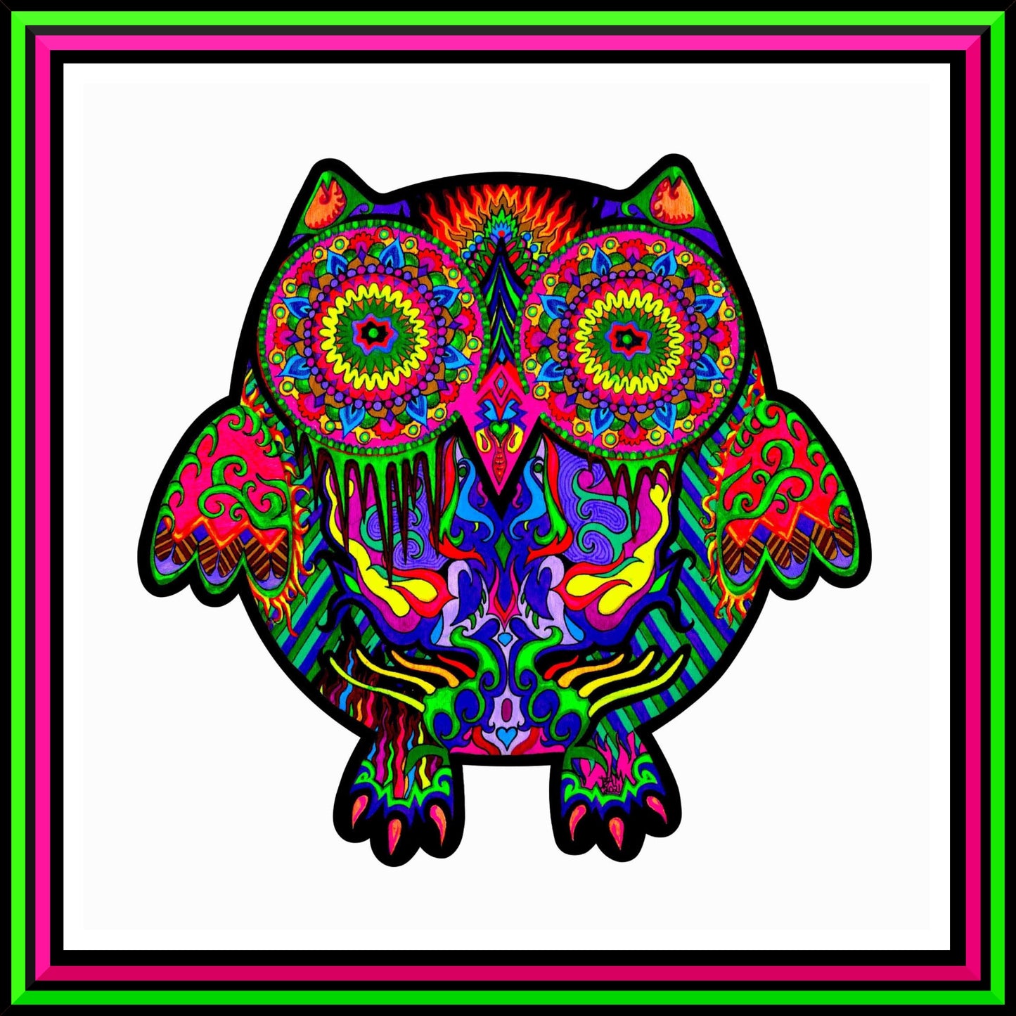 "Melted Owl" (White) Print