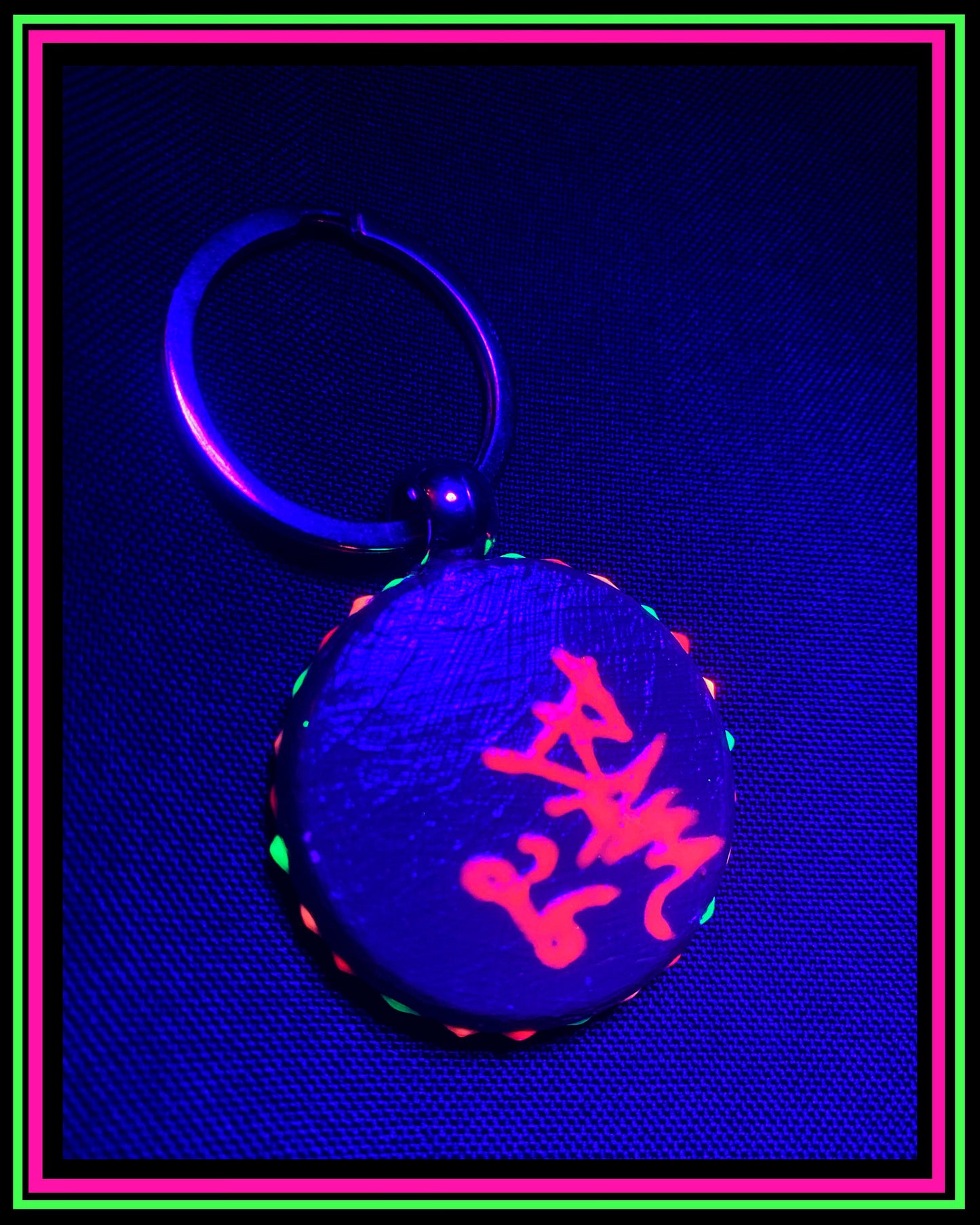 Hand Painted (UV-Reactive) Lotus Keychain