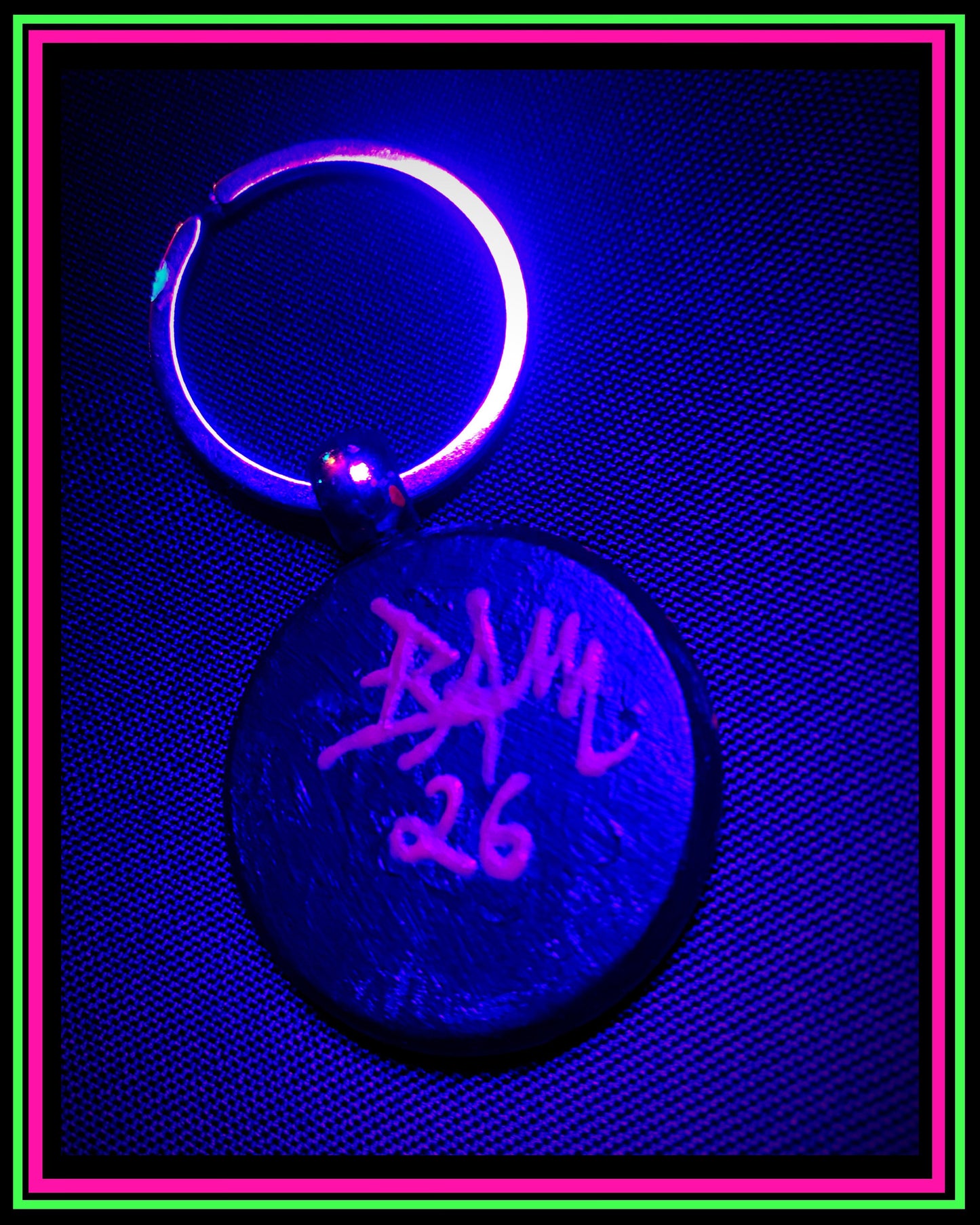 Hand Painted (UV Reactive) Mandala Keychain