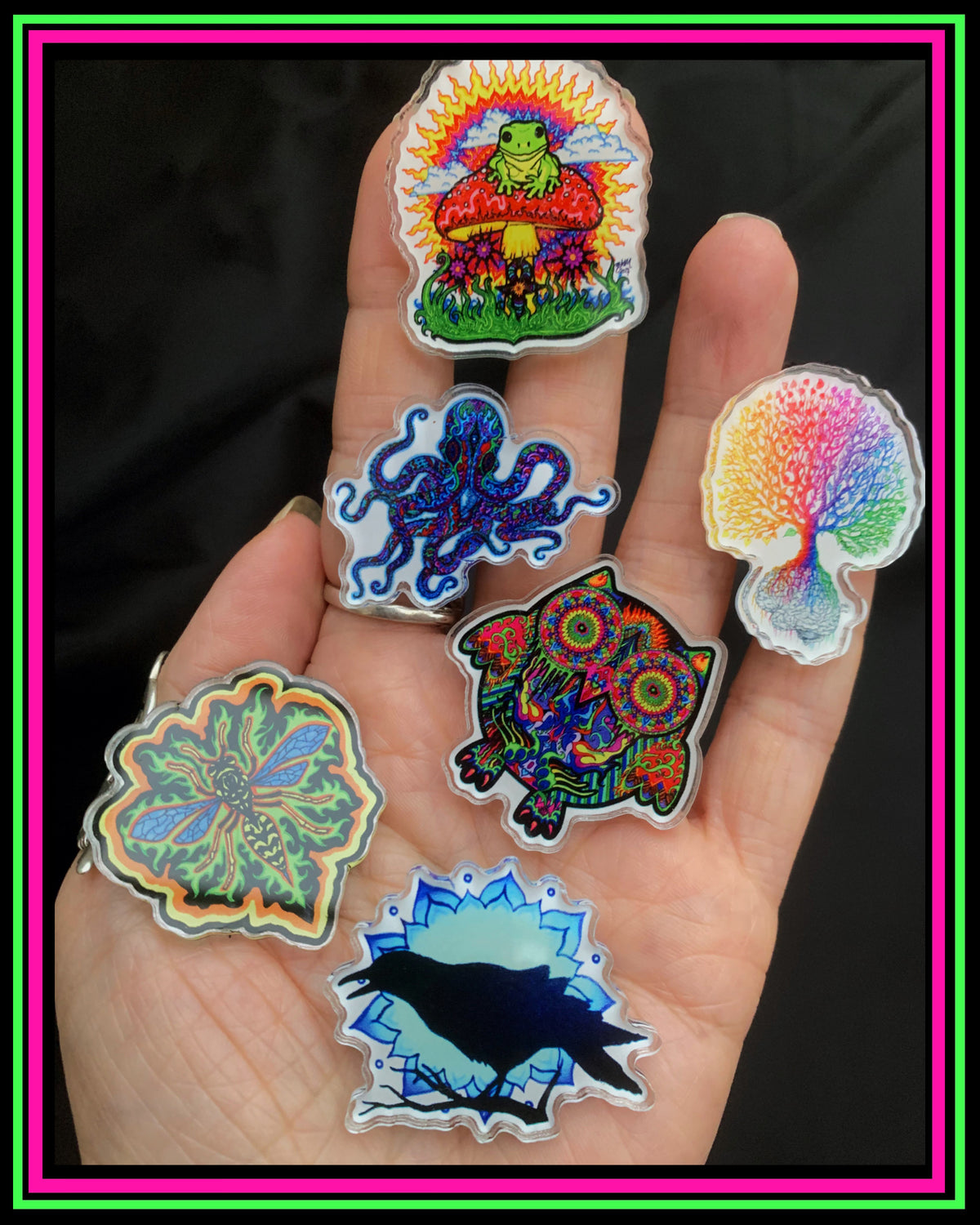 6 Acrylic Pins for $30