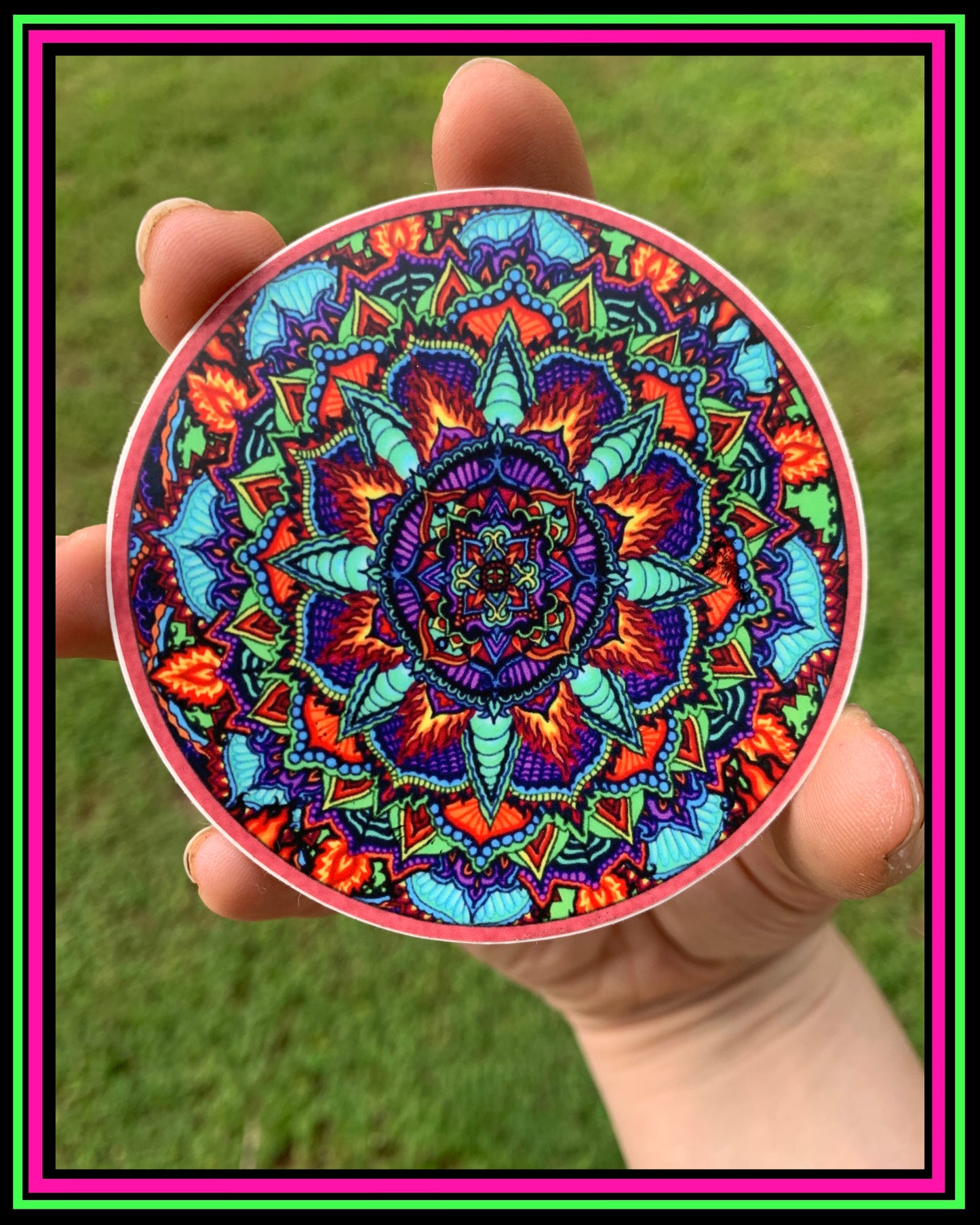 "Fire Flower" vinyl sticker