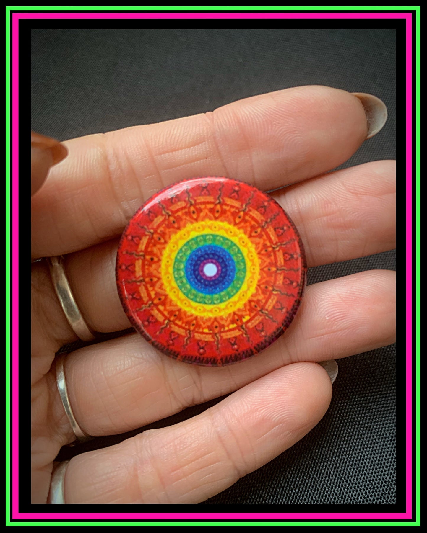 Mandala Pin-On Button