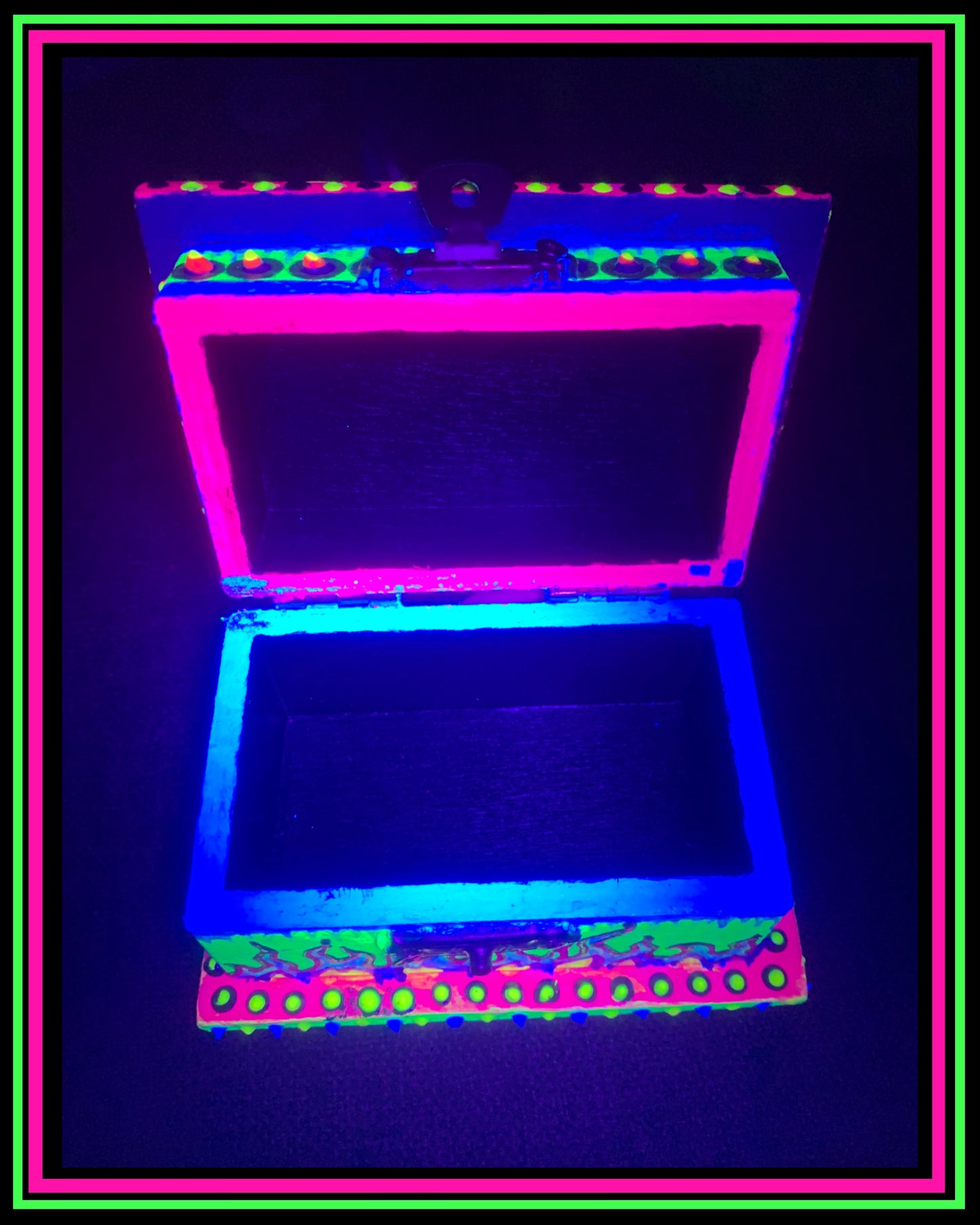 Blue (UV-Reactive) Hand Painted Magic Box