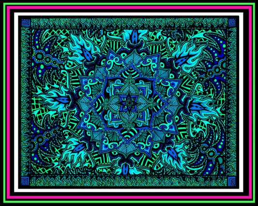 "Psy-Formation" Green Hue Print