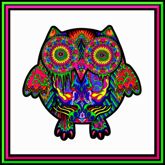 "Melted Owl" (White) Print