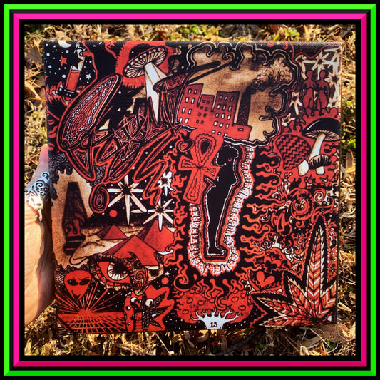 "Red Existence" Small Canvas Print