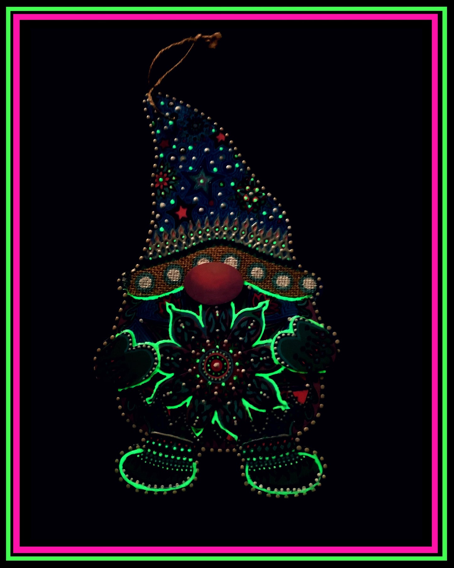 Hand Painted Magic Gnome Ornament