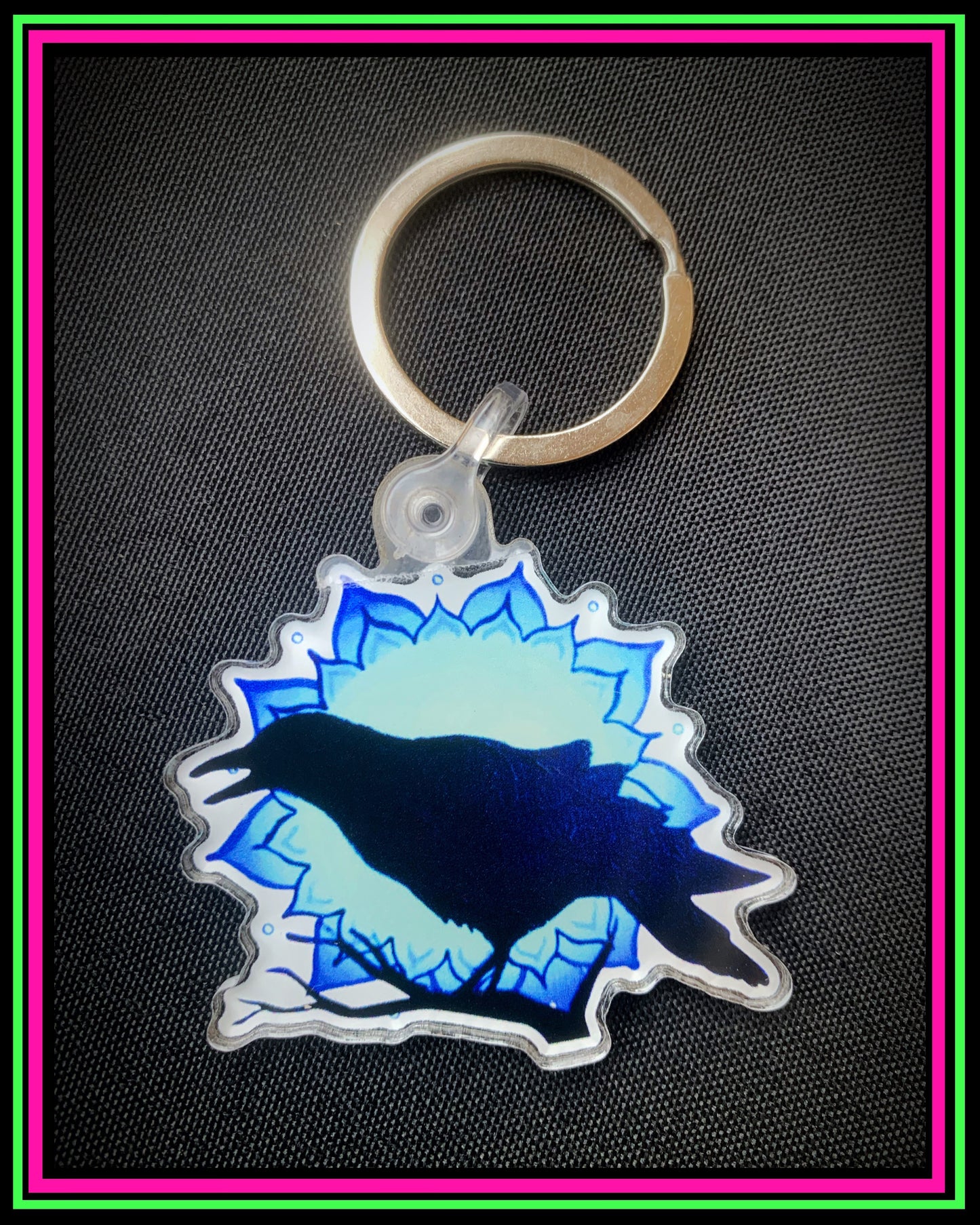 One sided “Crow” keychain