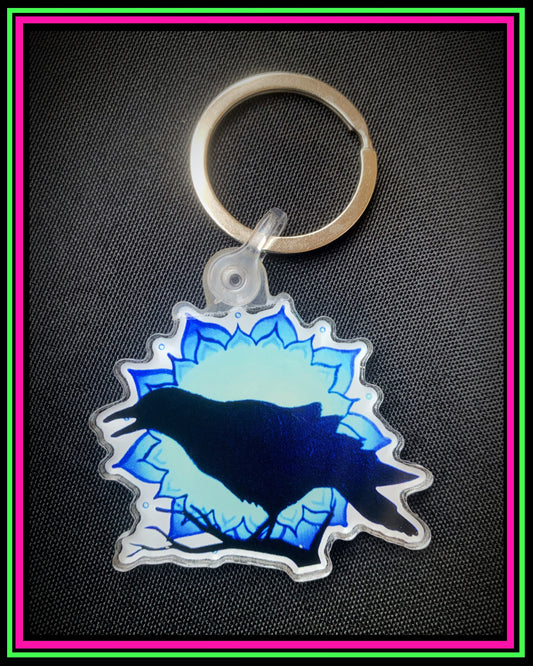 One sided “Crow” keychain
