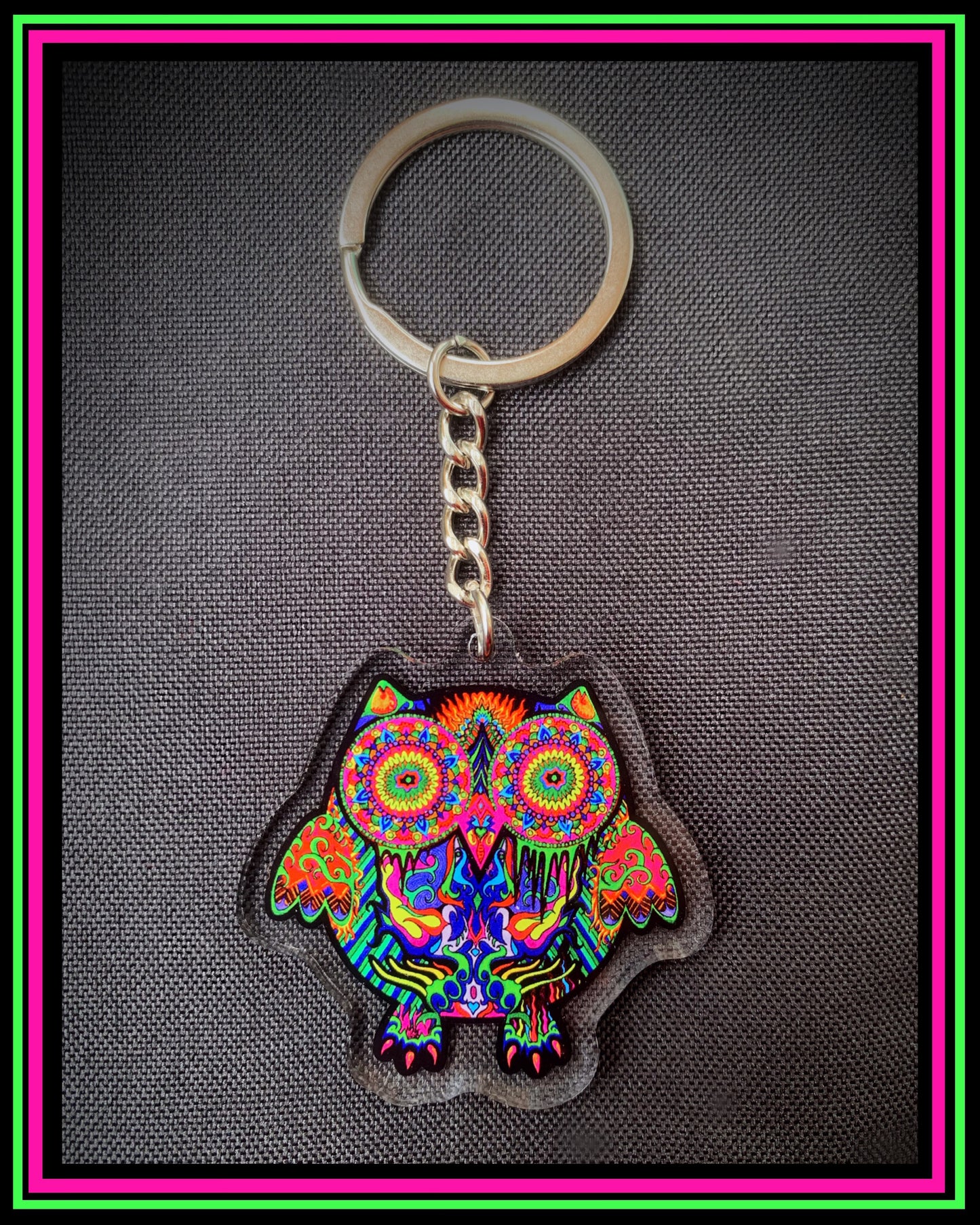 Doublesided Owl Keychain