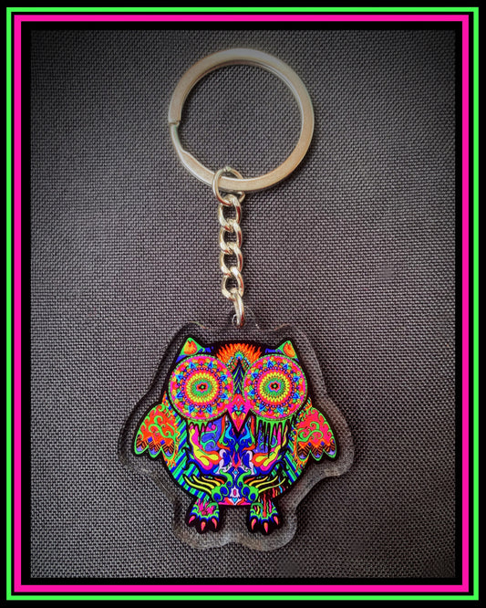 Doublesided Owl Keychain