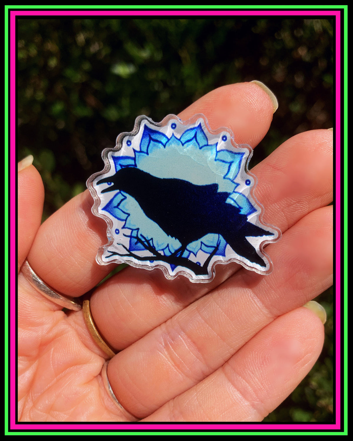 Crow Acrylic Pin