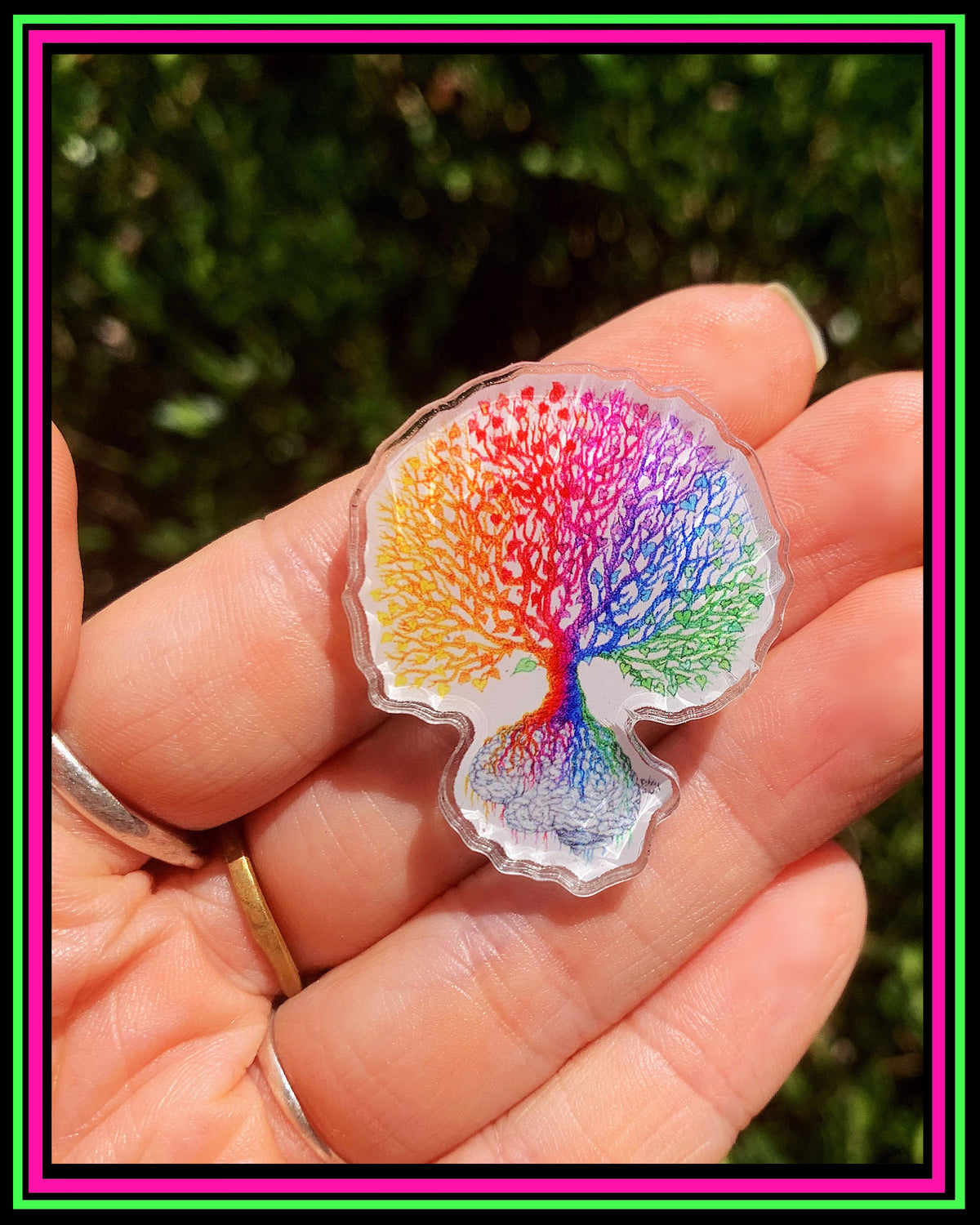Rainbow Tree Acrylic Pin