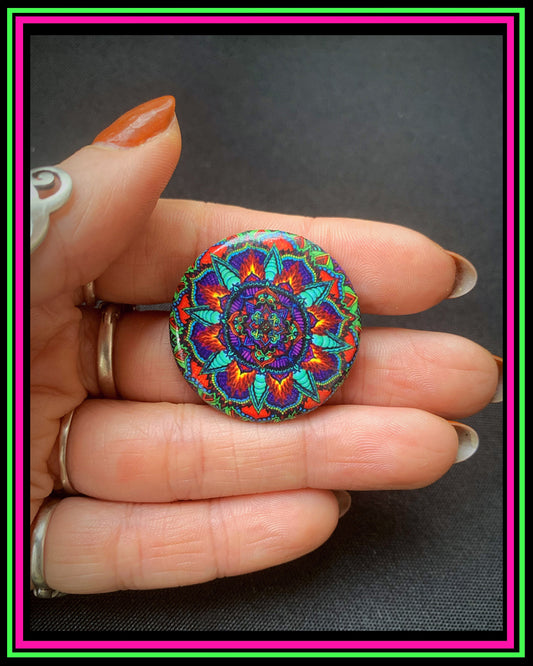 Mandala Pin-On Button