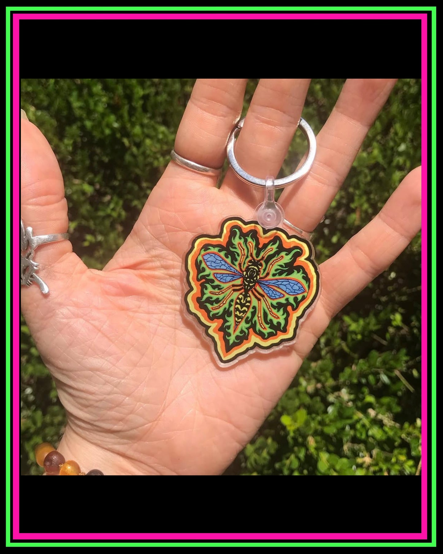 One sided Yellow Jacket Keychain