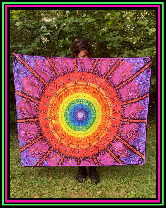 "Eye of the Chakra Storm" UV-Reactive Tapestry