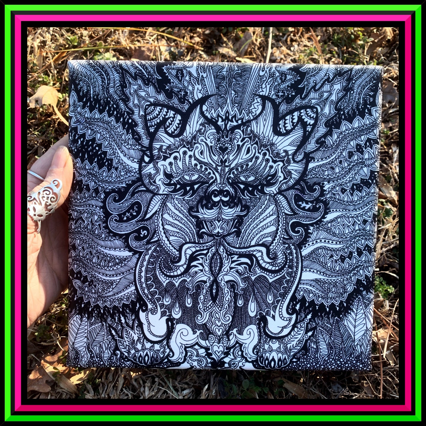 "Trippy Kitty" Small Canvas Print