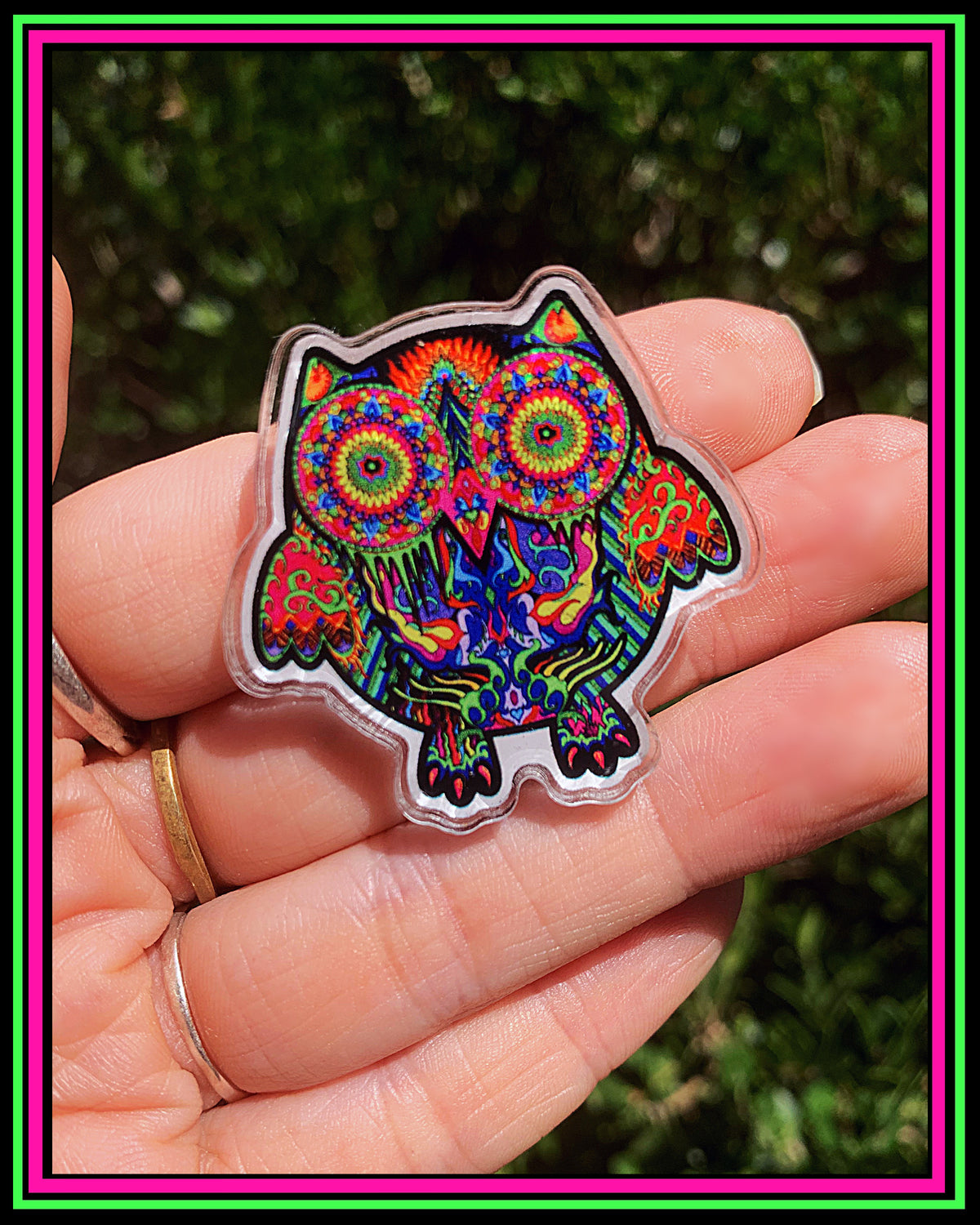 Melted Owl Acrylic Pin