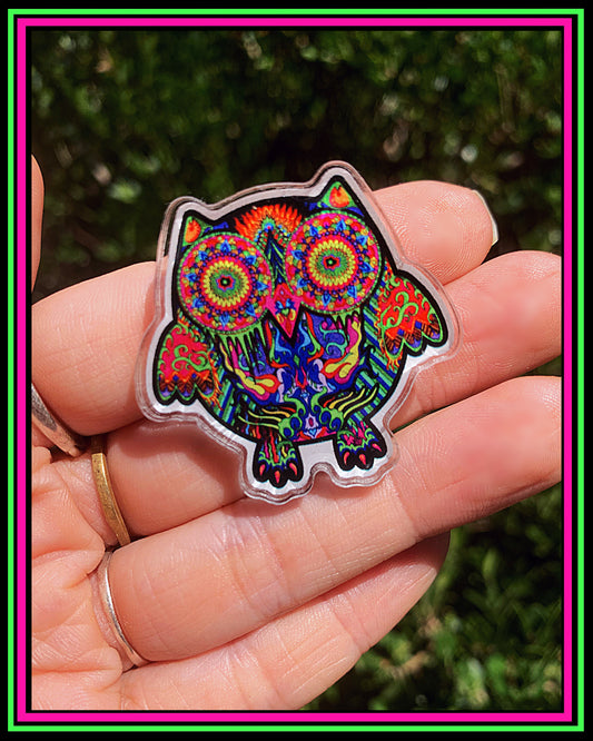 Melted Owl Acrylic Pin