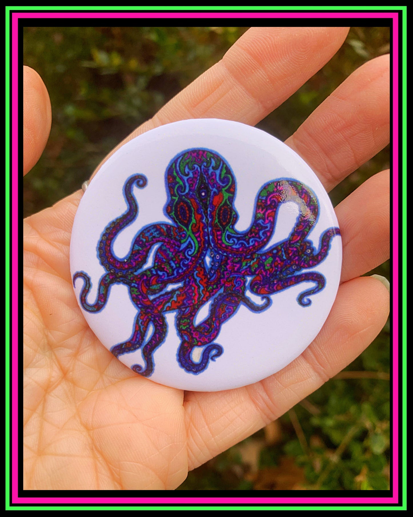 Octopus Pin-On Button