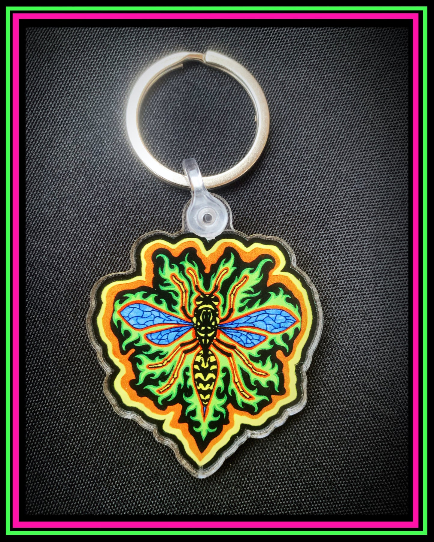 One sided Yellow Jacket Keychain