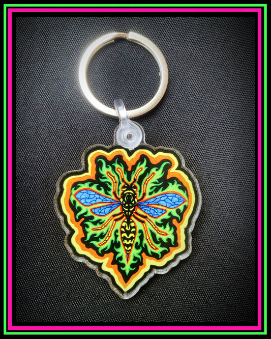 One sided Yellow Jacket Keychain