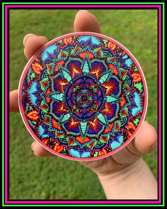 Autocollant en vinyle « Fleur de feu » 